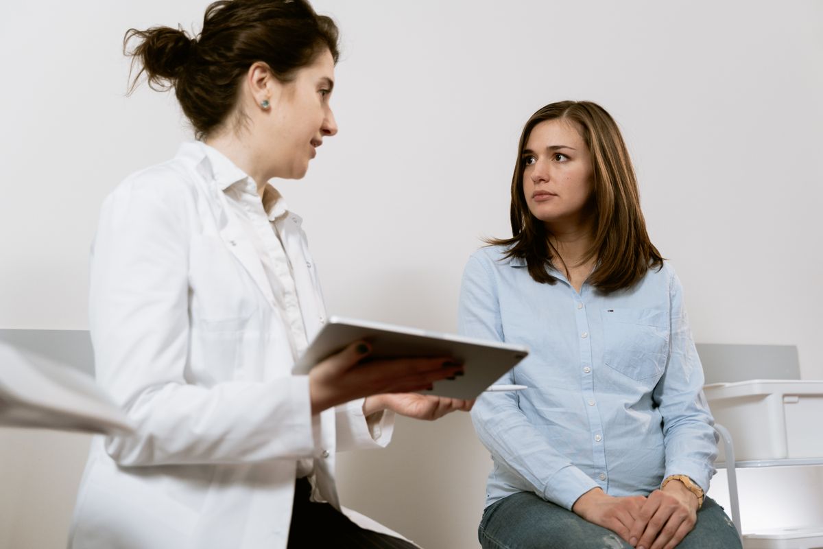 Doctor and patient communication scene