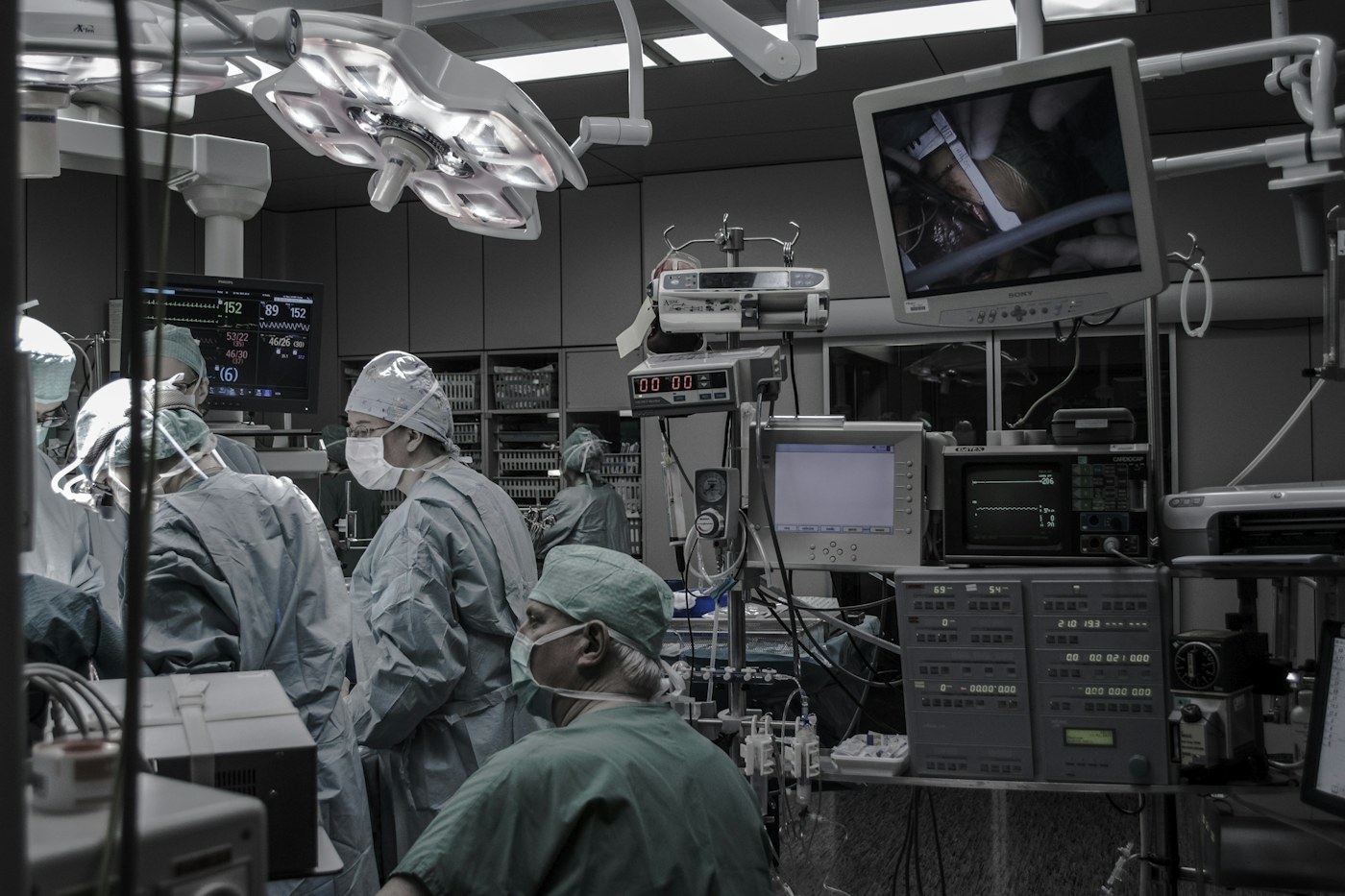 Hospital clinical team scene